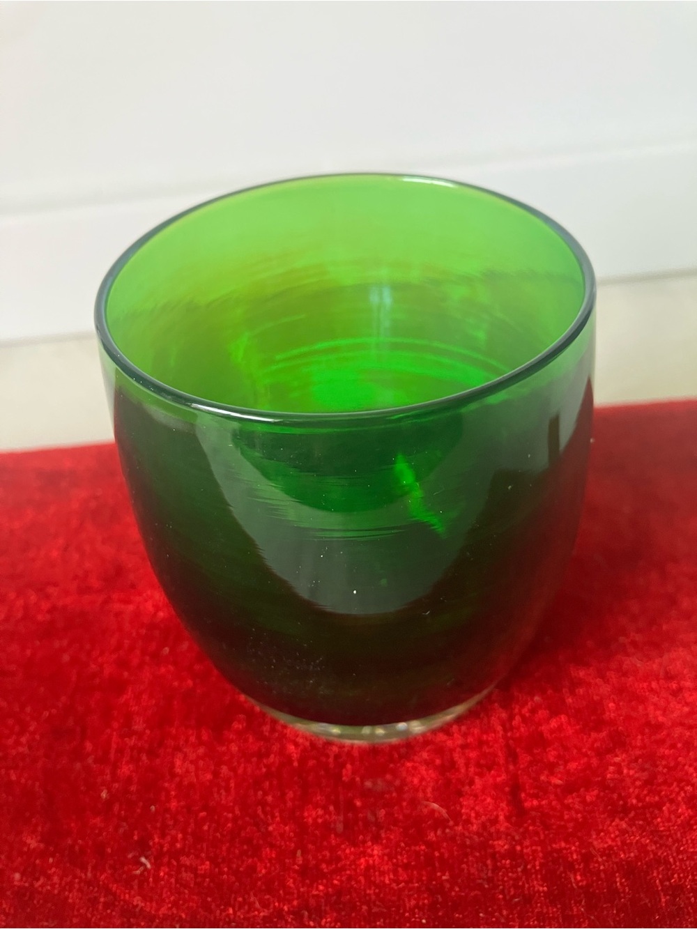 Glassybaby Thoughtful Metallic Green 1905 Votive Candle Holder New Sticker.